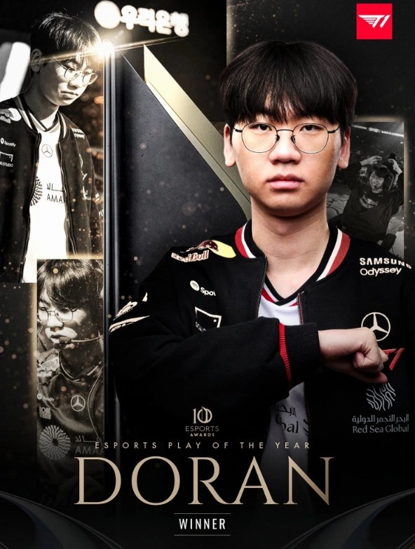 国外电竞大奖公布年度最佳电竞高光时刻得主：T1.Doran